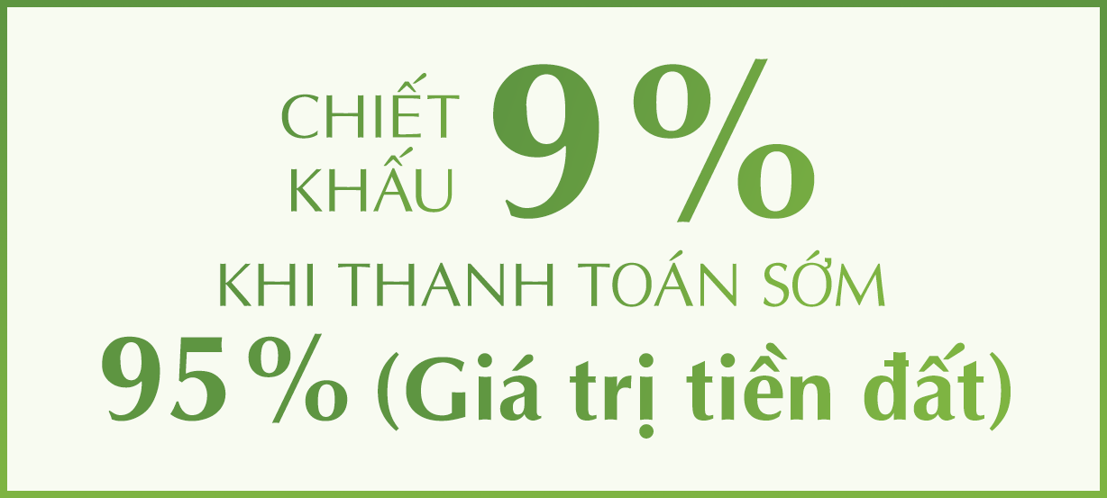 Chiết khấu 9% Giá trị tiền đất