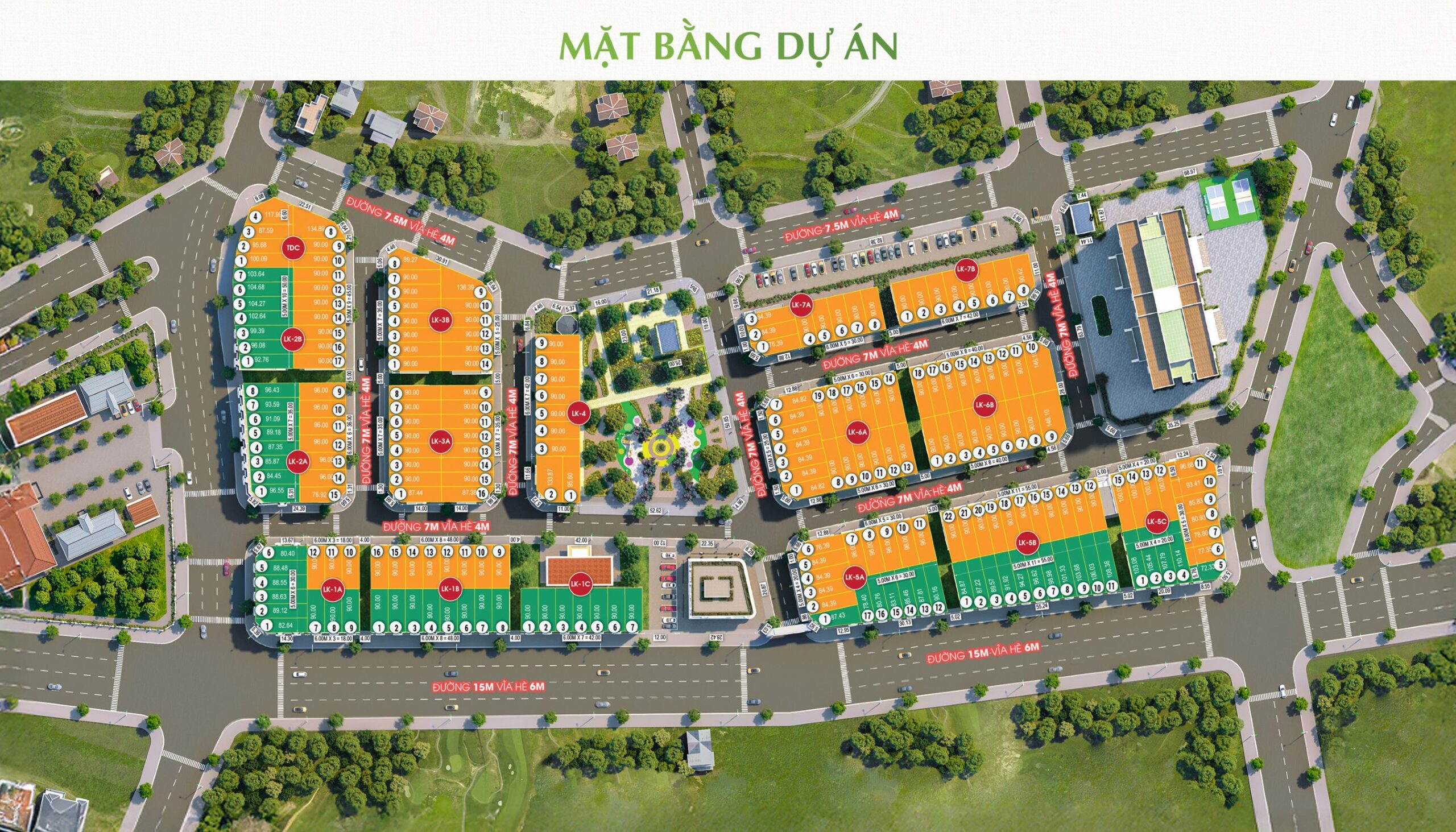Mặt bằng phân lô Bach Quang Central